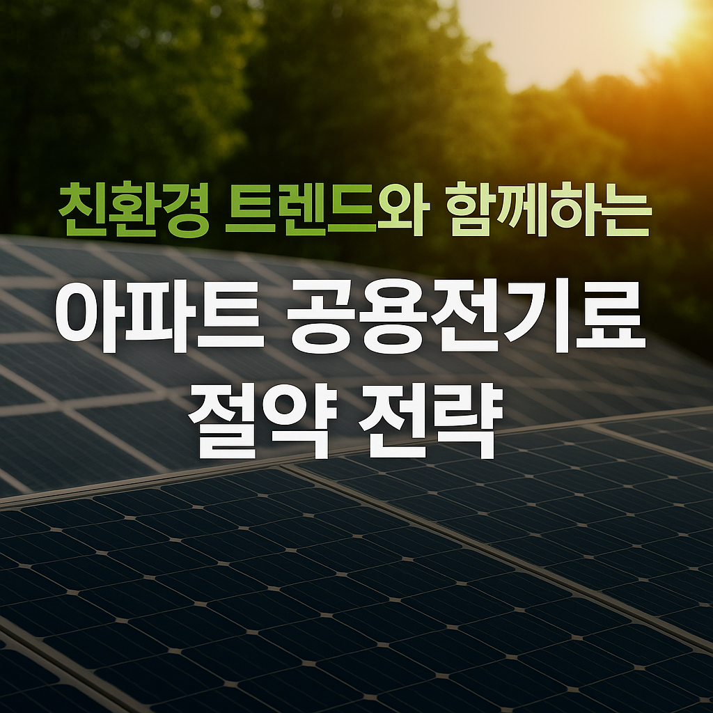 아파트 공용전기료 절감 전략 – 최신 트렌드, 친환경으로 함께하는 관리비 절약