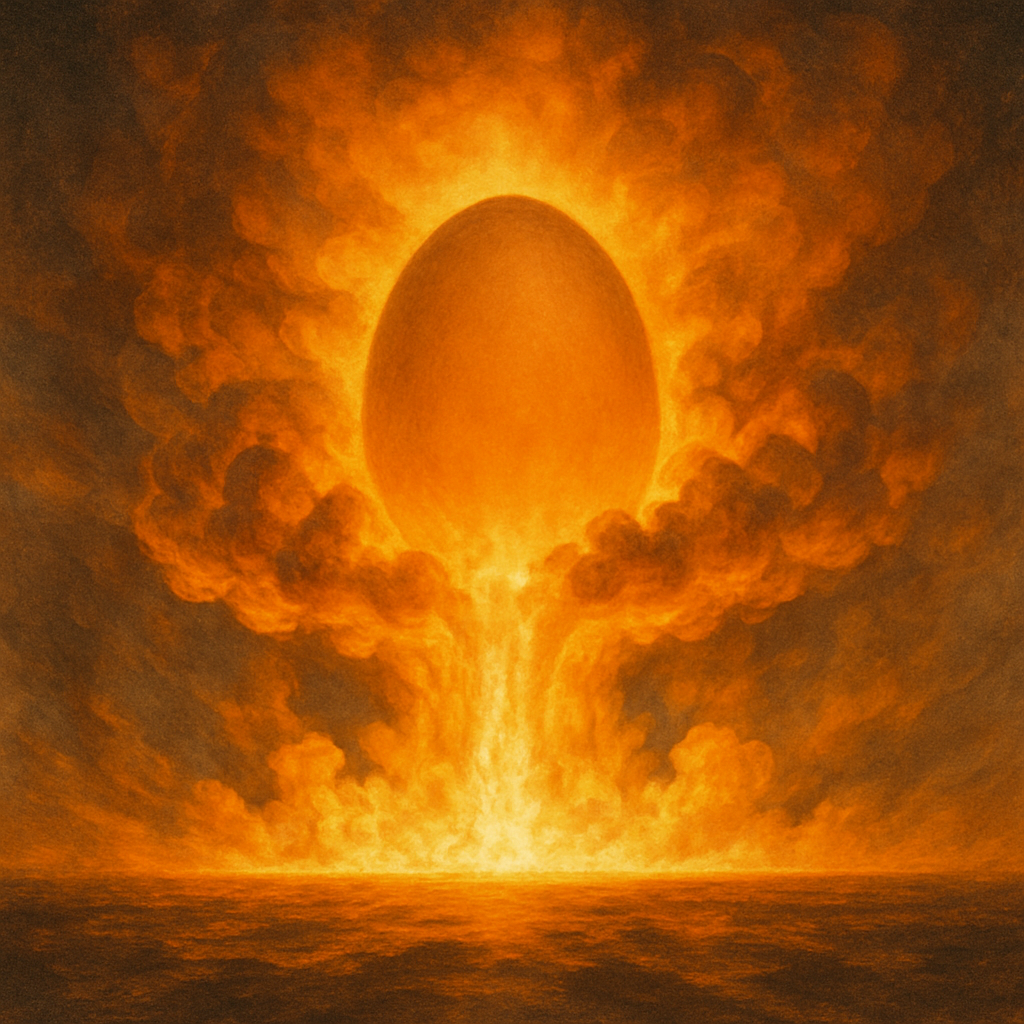 계란이 핵무기급 에너지를 뿜어내는 모습