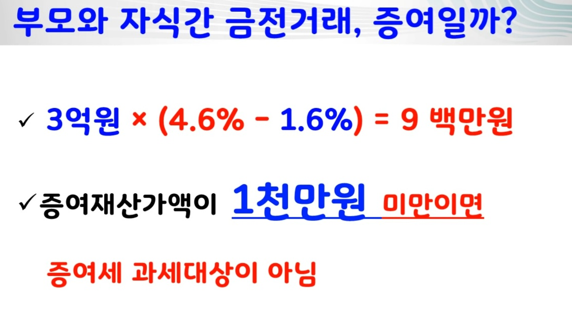 부모와 자식간 금전거래 적정이자율