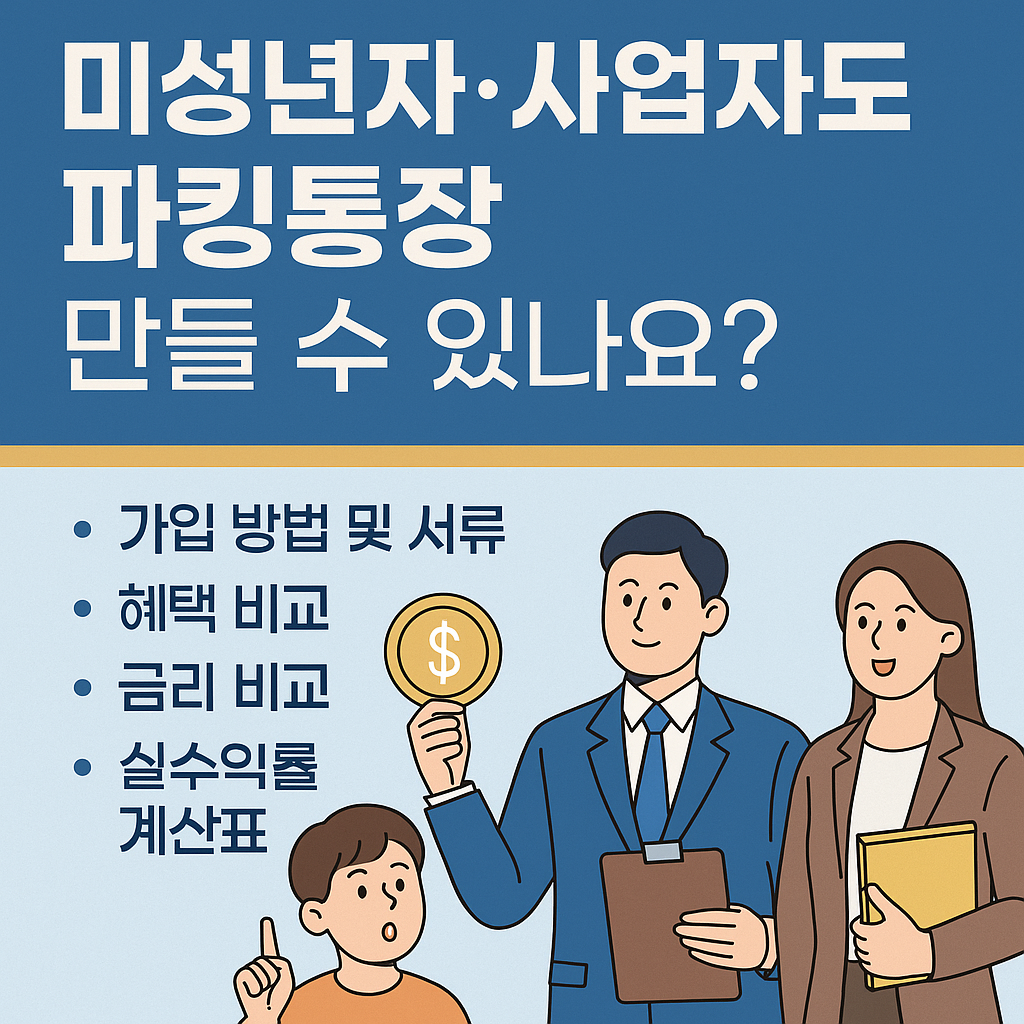 미성년자 사업자도 파킹통장 만들 수 있나요?