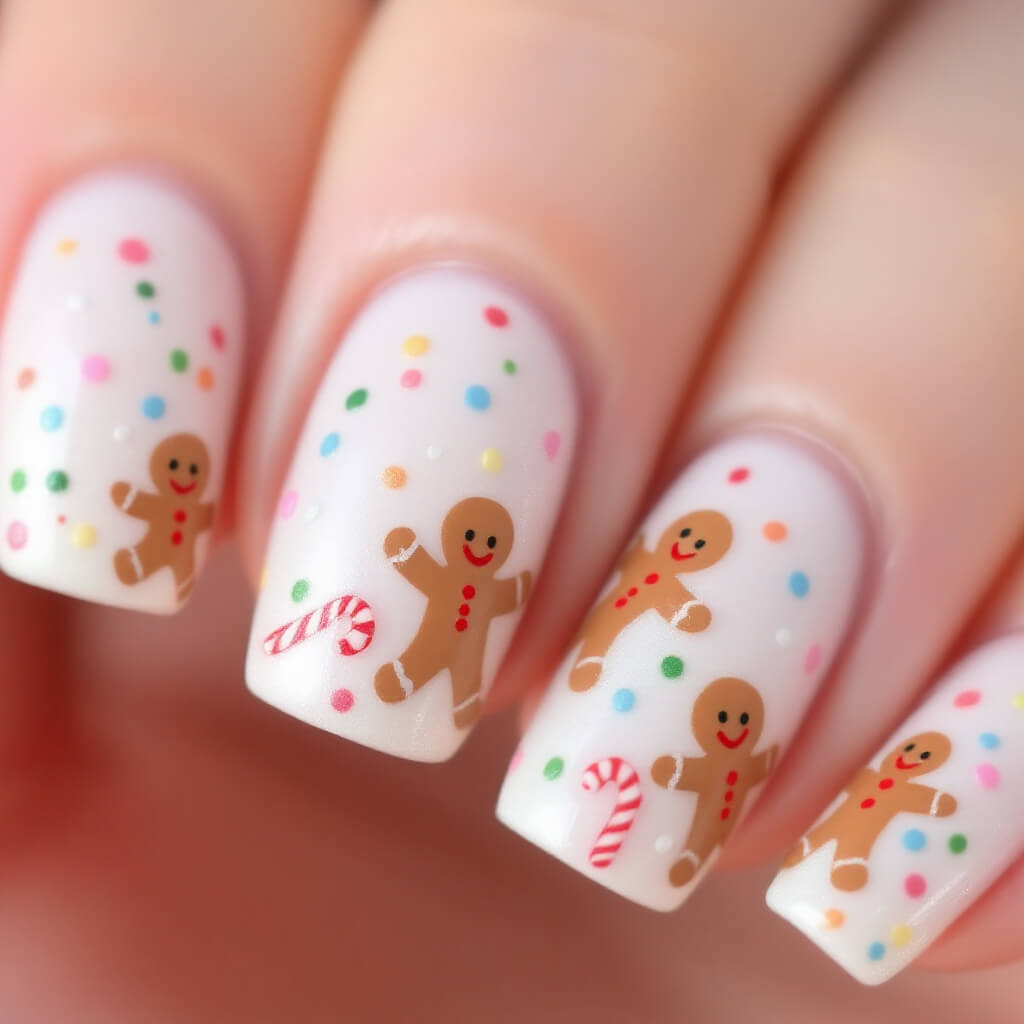 진저브레드맨 네일아트