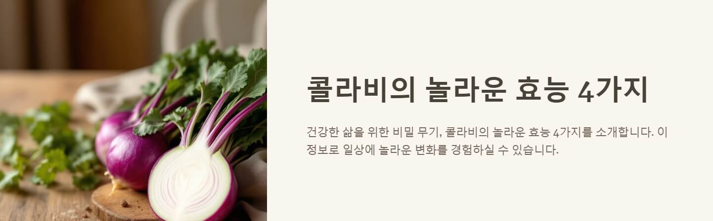 콜라비 효능 정말 놀라운 4가지