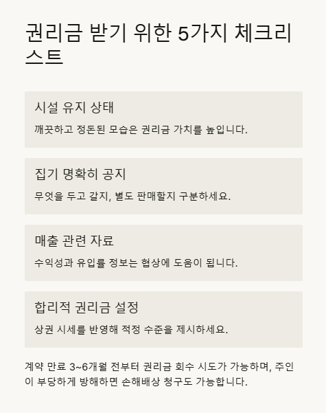 권리금 받기 위한 체크리스트