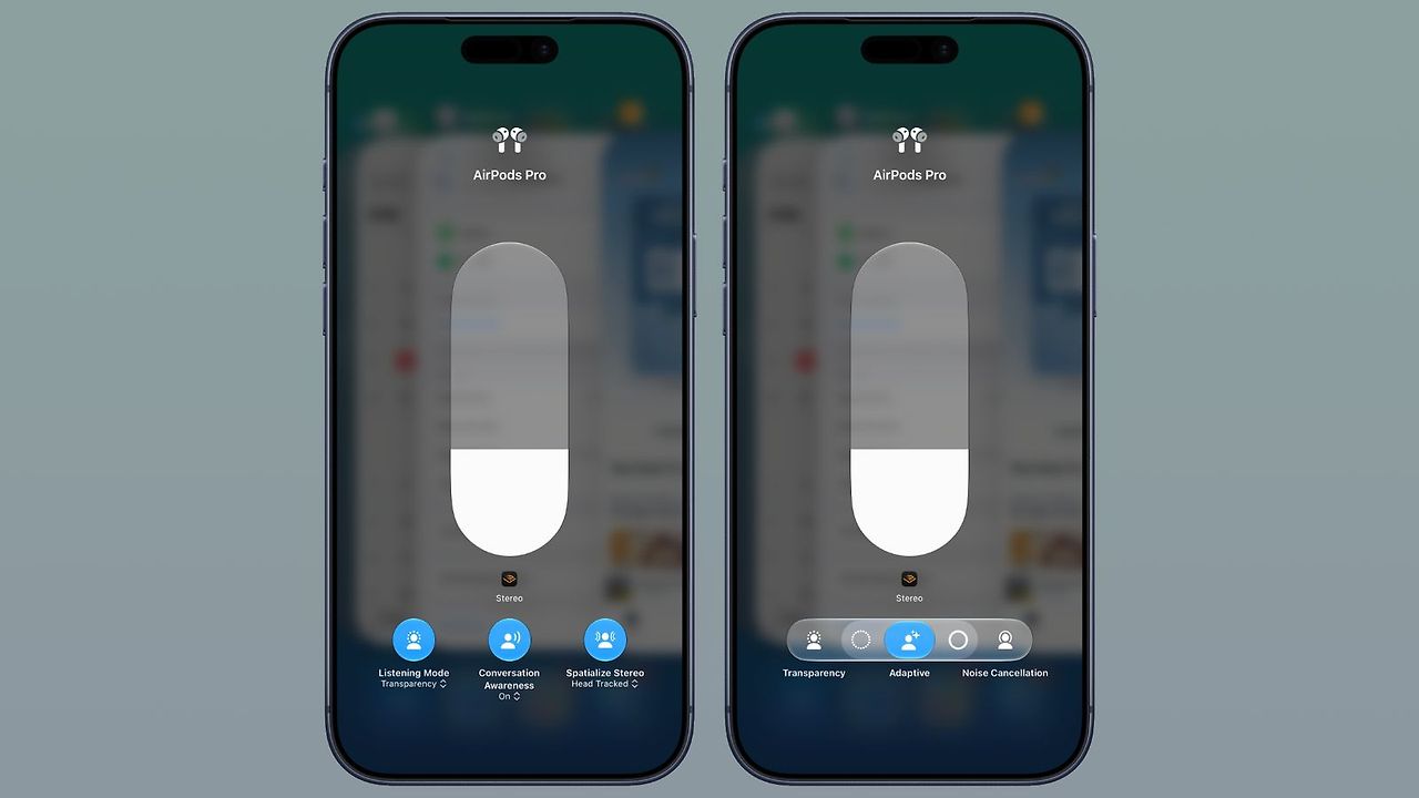 iOS 27 베타 4 AirPods 적응형 오디오 제어 센터