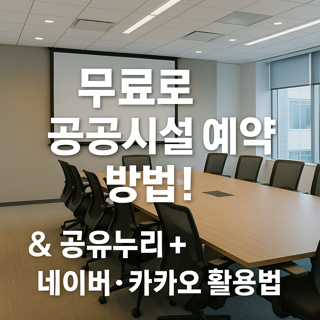 무료로 공공시설 예약 방법! &amp; 공유누리 + 네이버&middot;카카오 활용법!