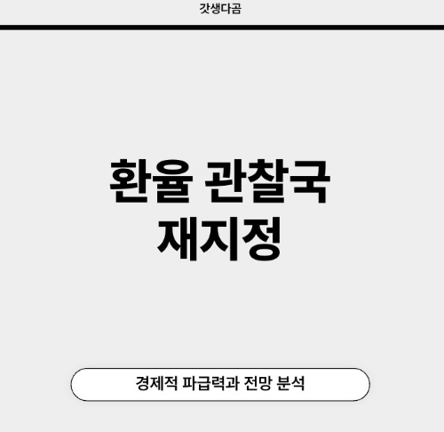 미국의 환율 관찰국 재지정