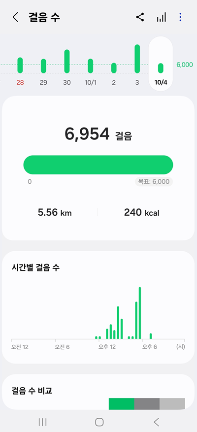 방법 6: 상세 걸음수 정보 확인하기