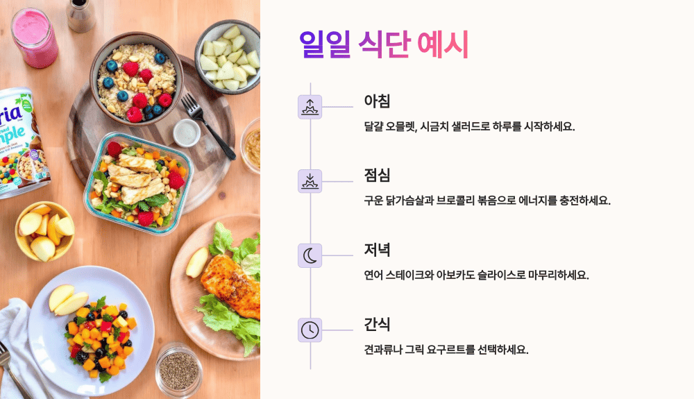 일일 식단 예시