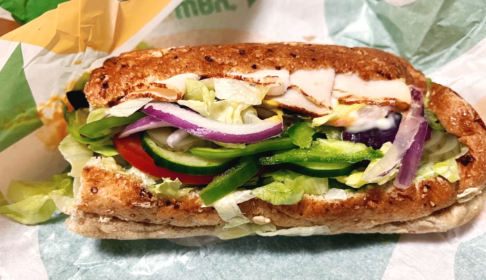 서브웨이 치킨슬라이스 단면