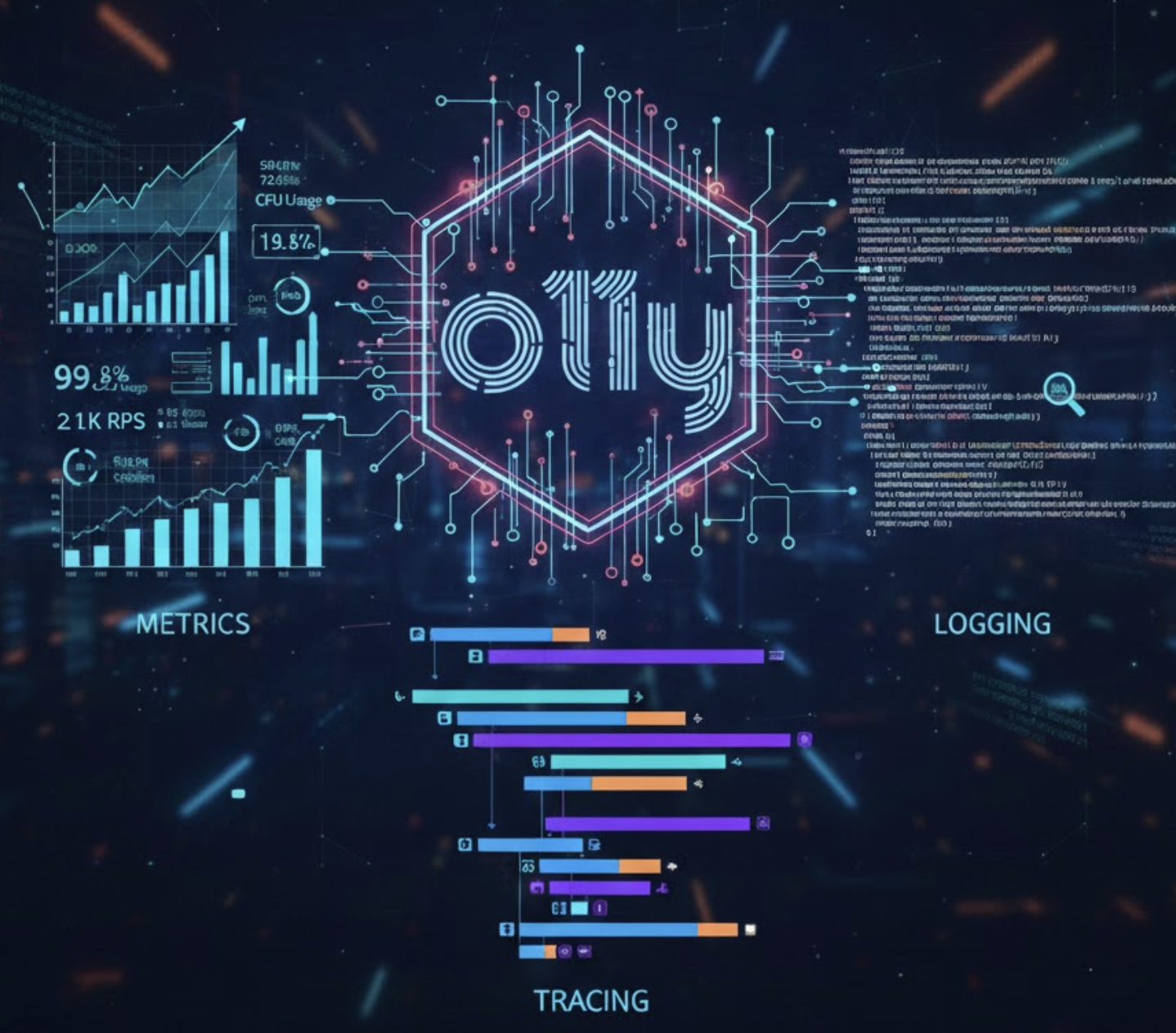 o11y(observability), metrics, logging, tracing