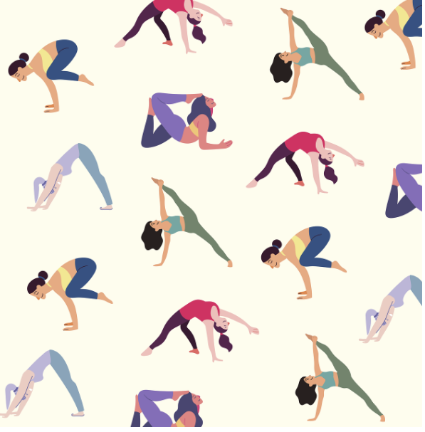 여성 요가 헬스장 건강한 모습