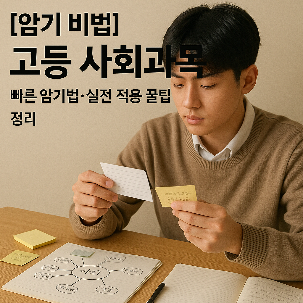 [암기 비법] 고등 사회과목 ｜ 빠른 암기법·실전 적용 꿀팁 정리