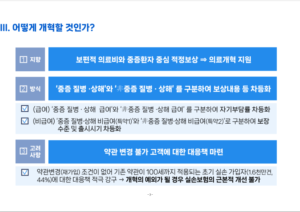 5세대 실손보험 주요 변경 사항을 설명하는 이미지
