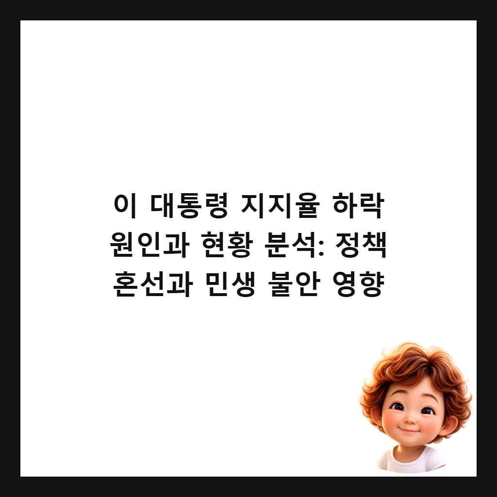 이 대통령 지지율 하락 원인과 현황 분석: 정책 혼선과 민생 불안 영향 썸네일