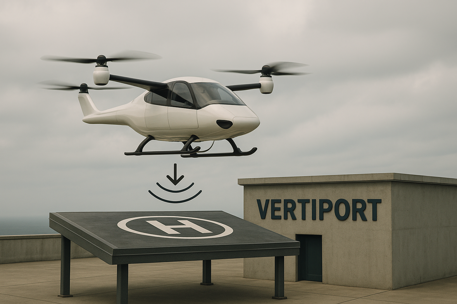 버티포트에 착륙하는 eVTOL