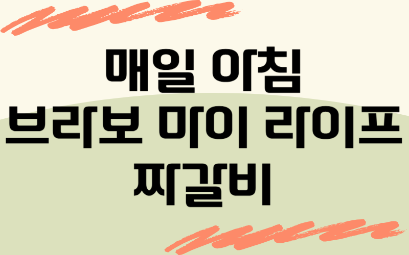 매일아침 브라보마이라이프 짜갈비