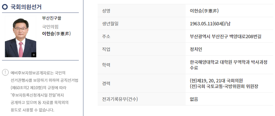 진구을 이헌승 후보