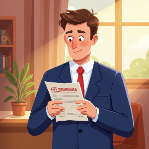 생명보험 가입을 원하고 있는 사람을 표현한 사진