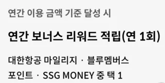 연간 보너스 리워드 적립 (연 1회)