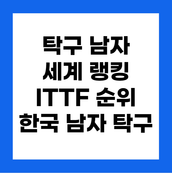 탁구 남자 세계 랭킹: ITTF 순위 소개, 한국 남자 탁구 랭킹