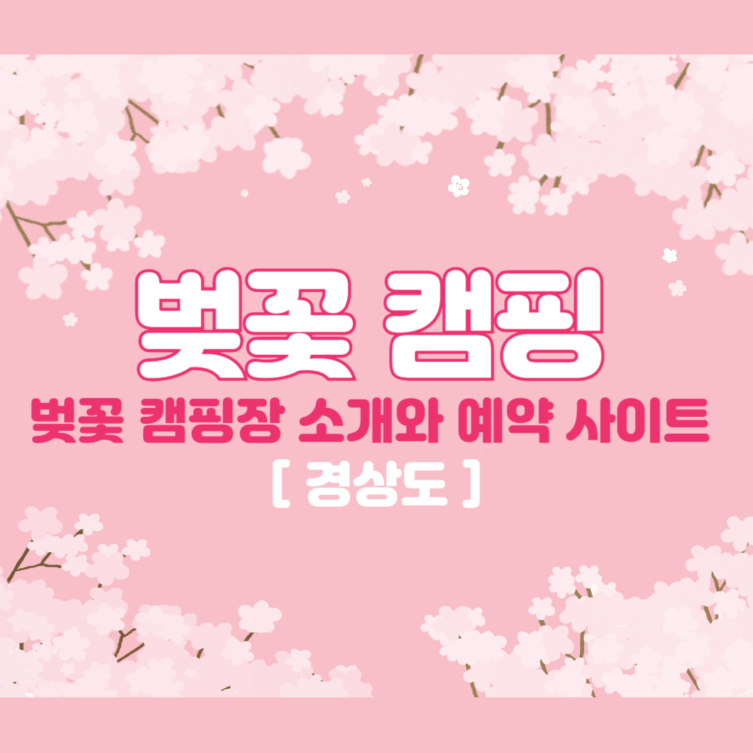 경상도 벚꽃 캠핑장 소개와 예약사이트