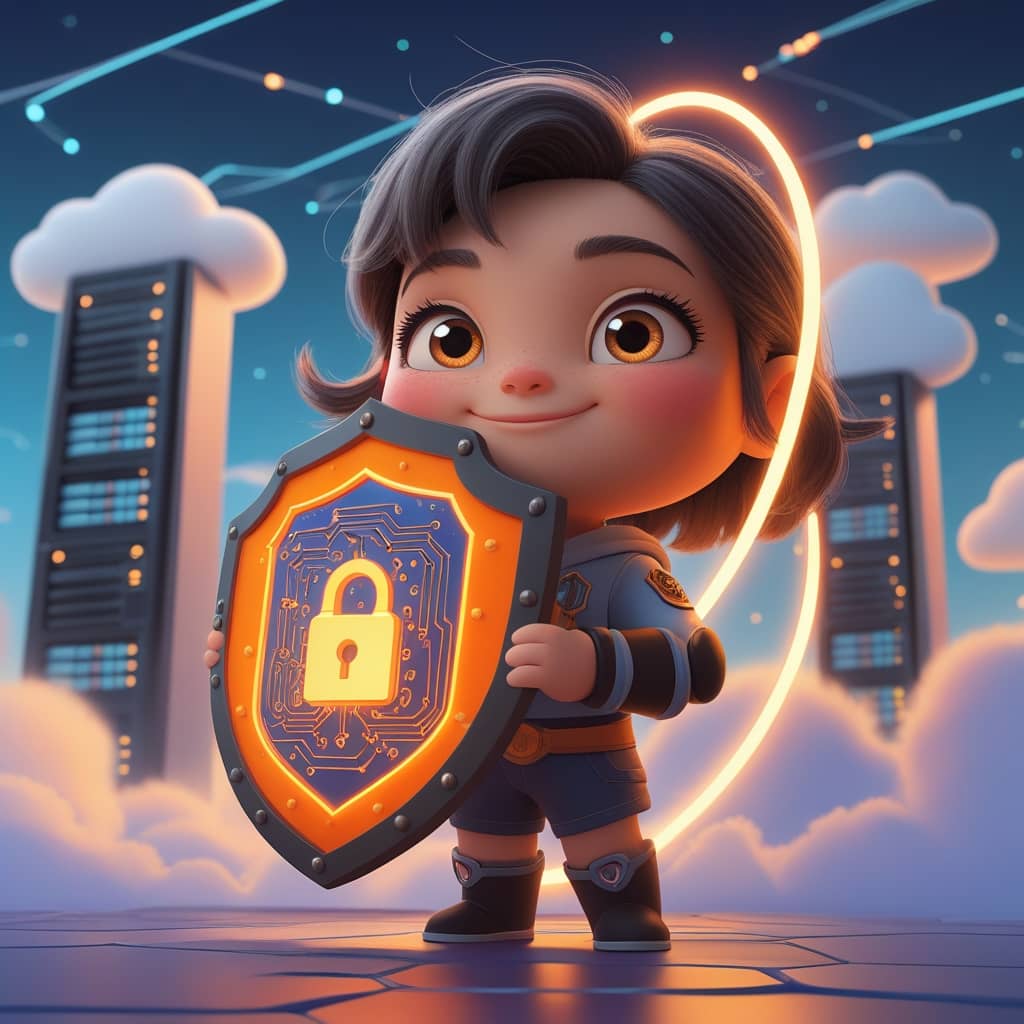 포스트 양자암호 시대: 클라우드 네트워크를 수호하는 아마존의 PQC 도입을 상징적으로 나타내는 이미지.