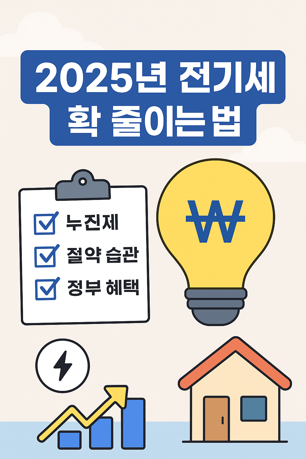 2025년 전기세 줄이는 실천 전략 인포그래픽 썸네일