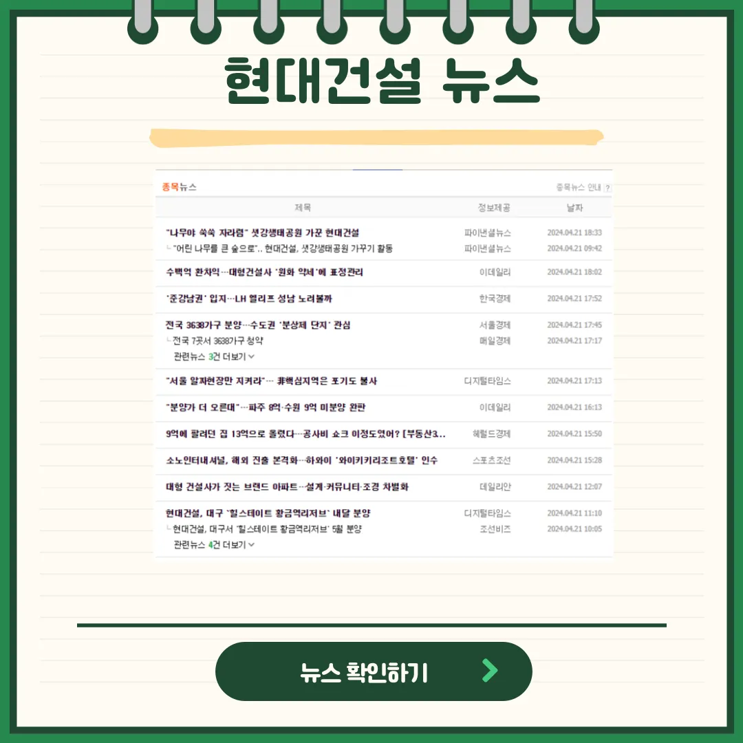 현대건설 뉴스