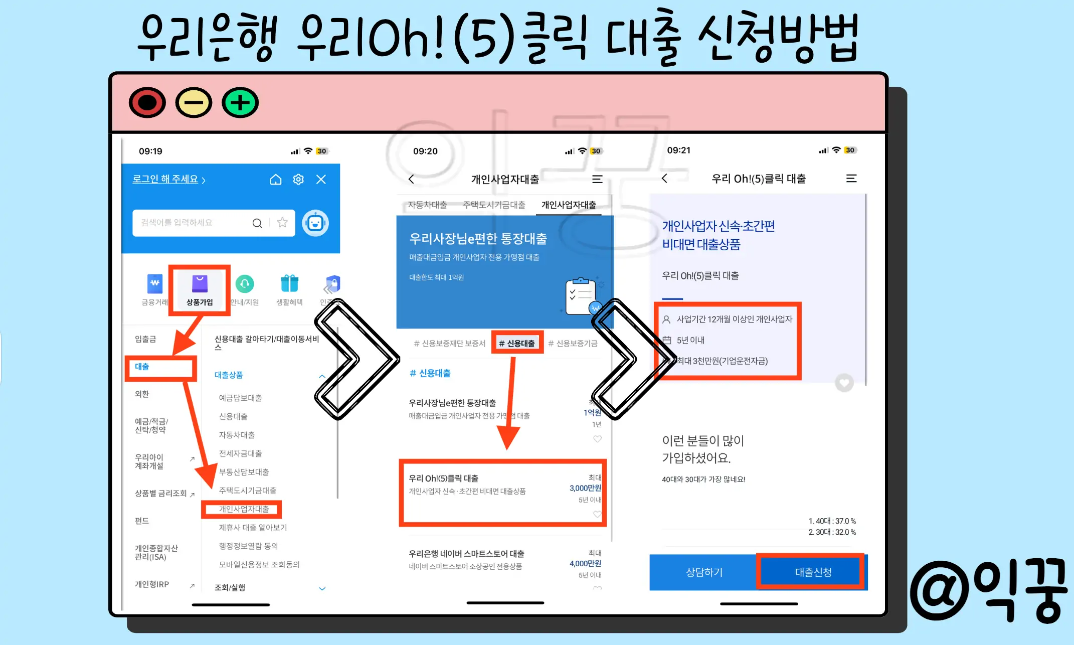 우리은행 우리Oh!(5)클릭 대출 금리 신청자격 및 방법4