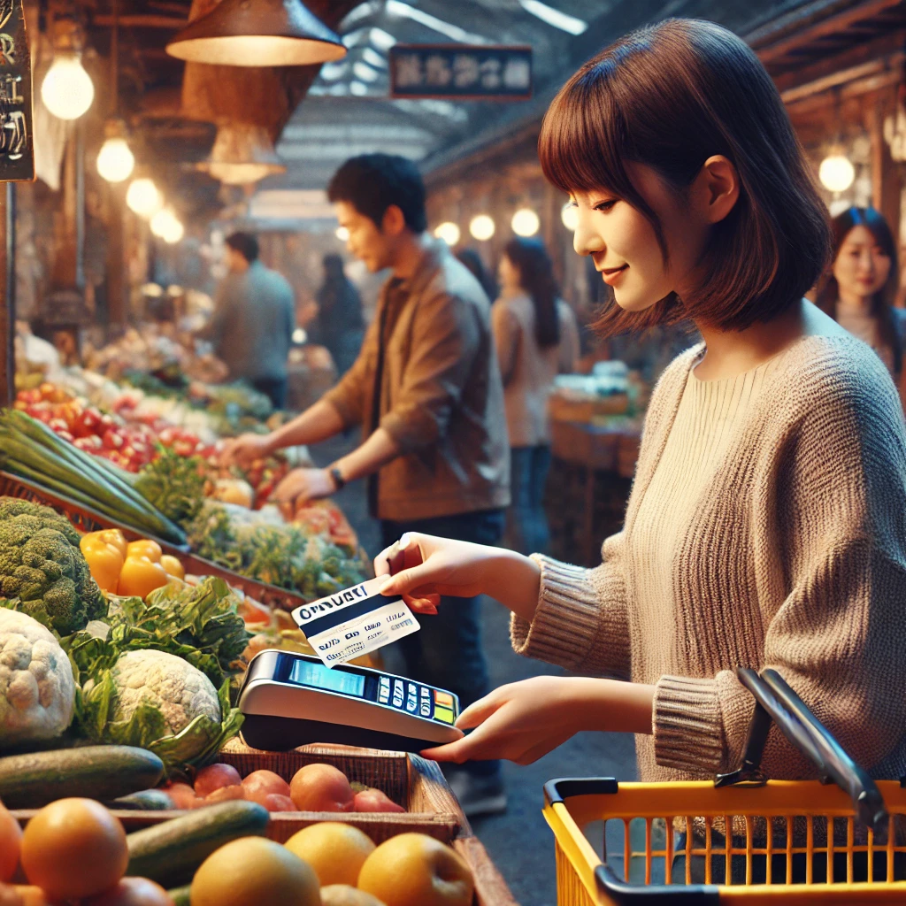 전통시장 식품가판대에서 상품권 사용