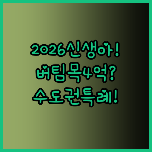 2026년 신생아 특례 버팀목대출 수..