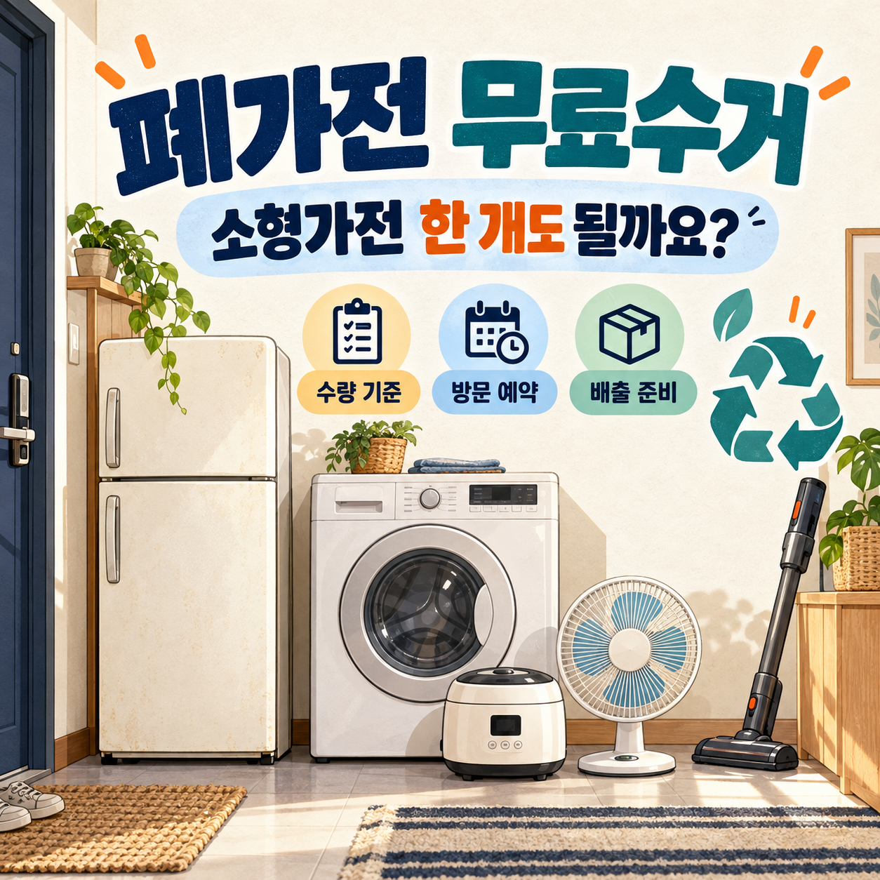 폐가전무료수거 수량 기준, 방문 예약과 배출 준비