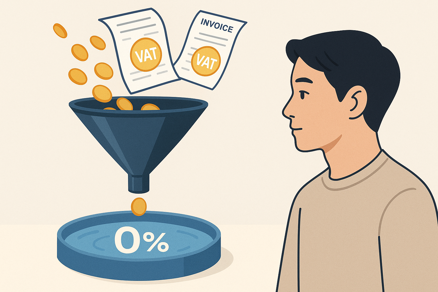 세금 0% 관련 참조 일러스트