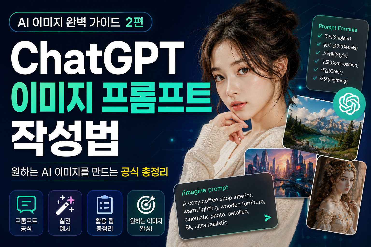 ChatGPT 이미지 프롬프트 작성법 ❘ 원하는 AI 이미지를 만드는 공식 총정리