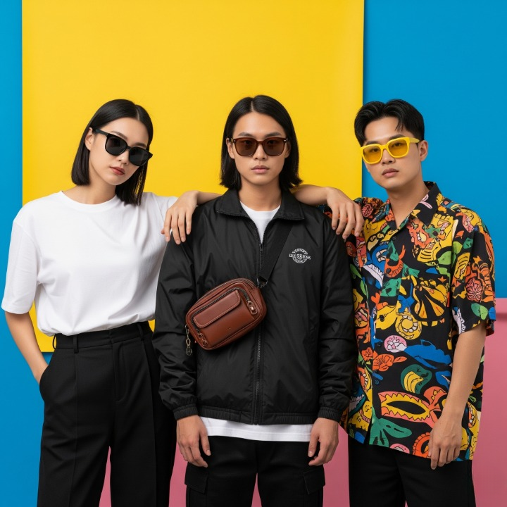 본문의 선글라스 렌즈 색상들을 낀 사람들 모습