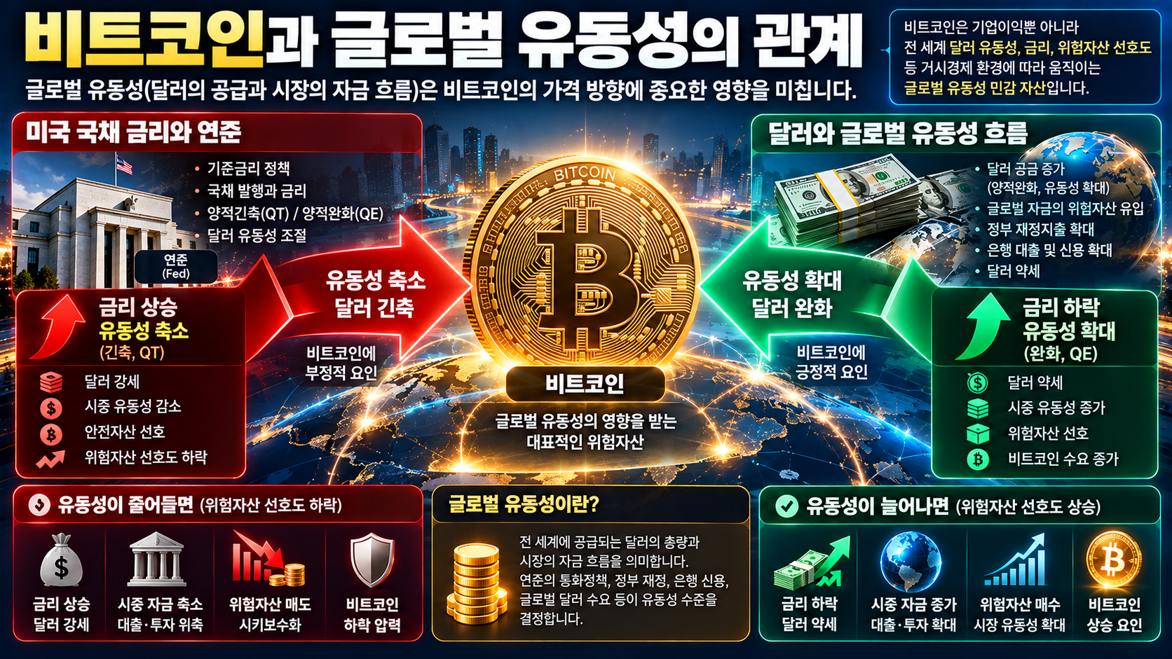 비트코인과 미국 금리 달러 글로벌 유동성 관계