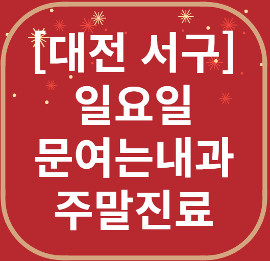 대전 서구 일요일 문 여는 내과 목록 ❘ 토요일 주말 공휴일 병원 바로 찾기