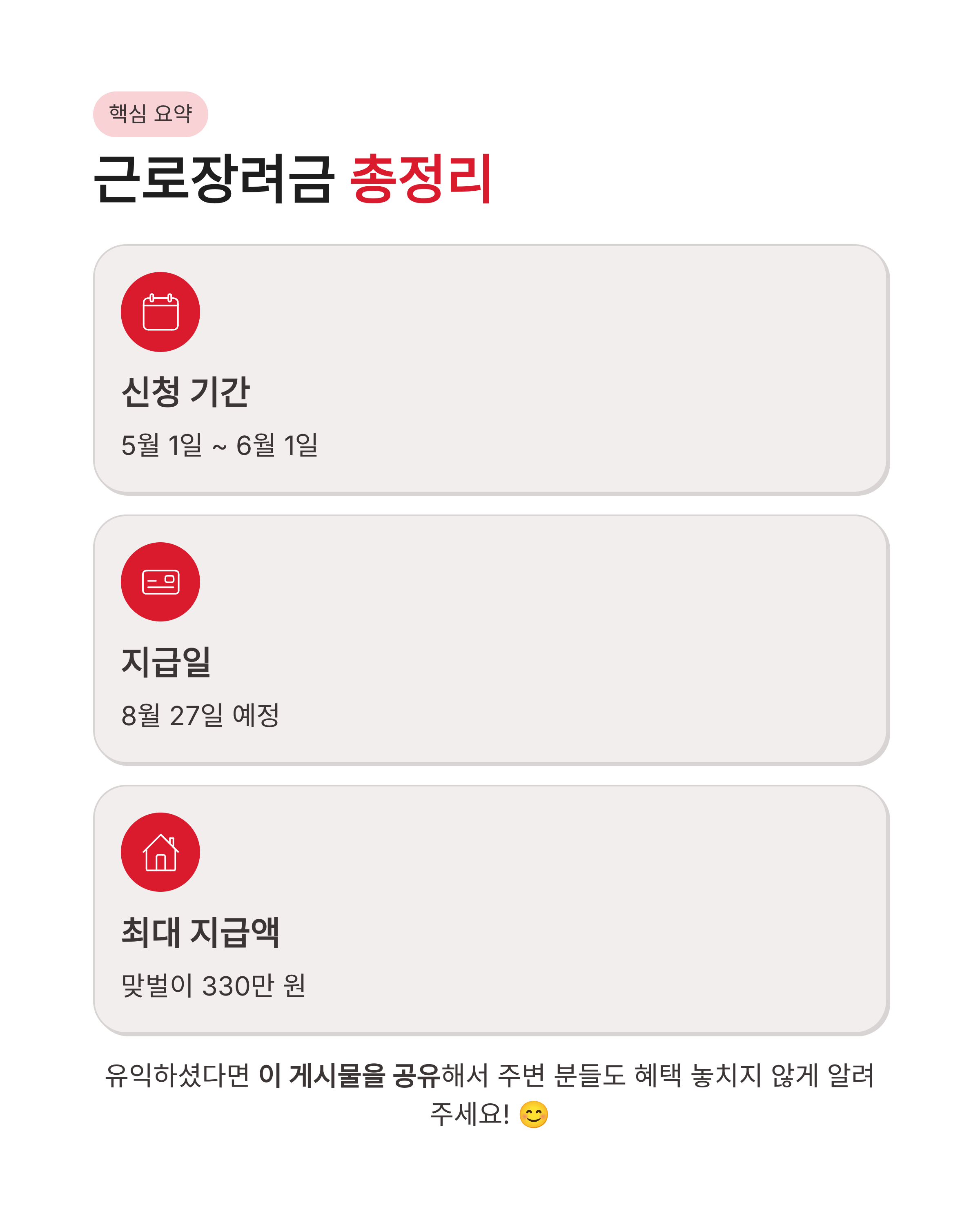 근로장려금 신청방법 및 지급일 자격요건 총정리! 최대 330만원 받는 꿀팁