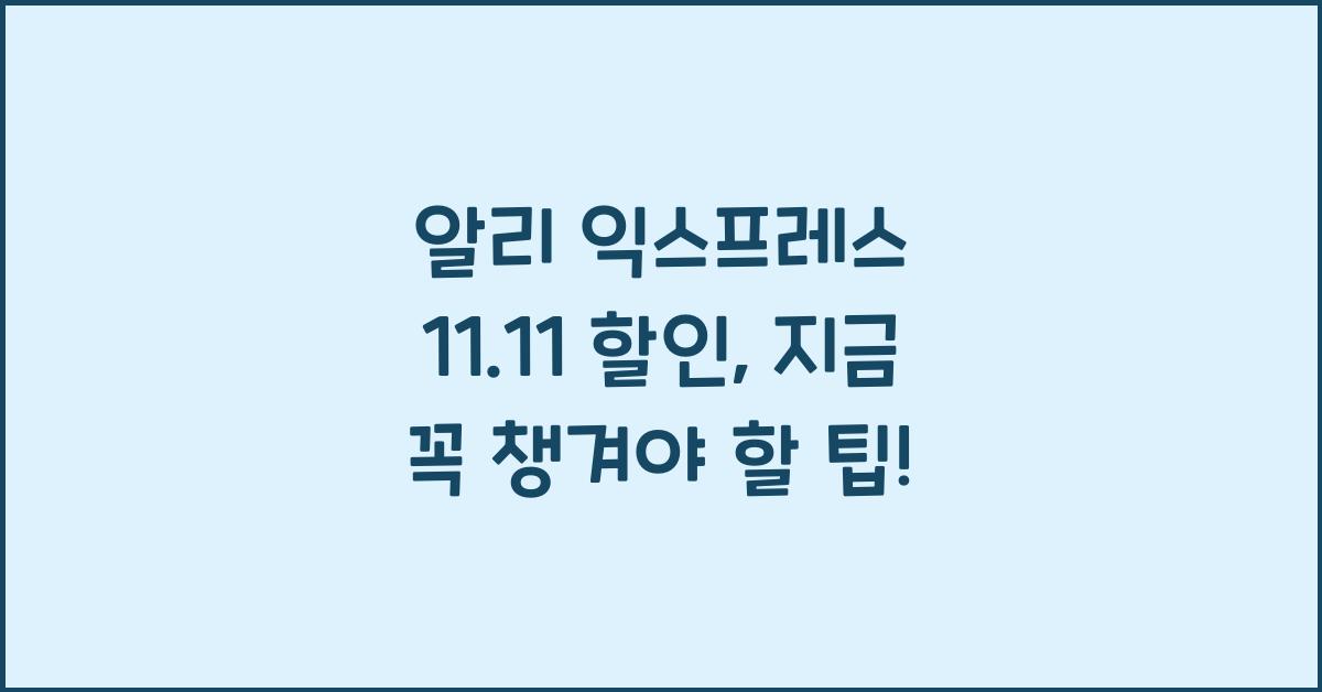 알리 익스프레스 11.11 할인