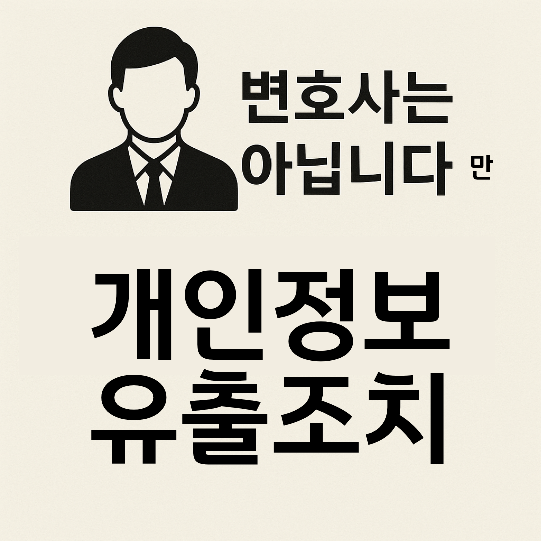 변호사는 아닙니다만 개인정보 유출 조치