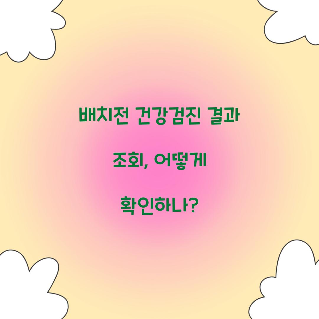 배치전 건강검진 결과 조회