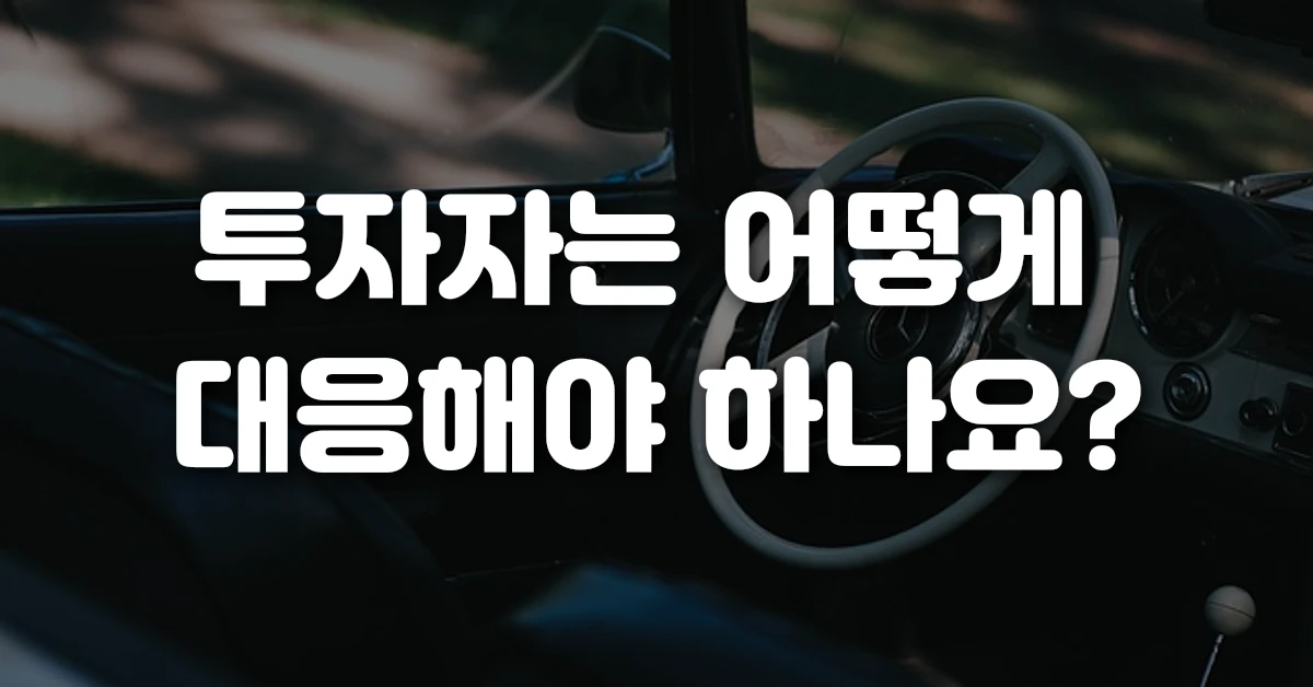 투자자는 어떻게 대응해야 하나요