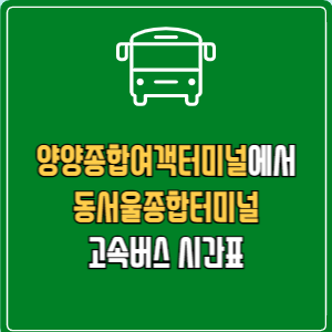 양양종합여객터미널에서 동서울종합터미널 고속버스 시간표 요금 예매