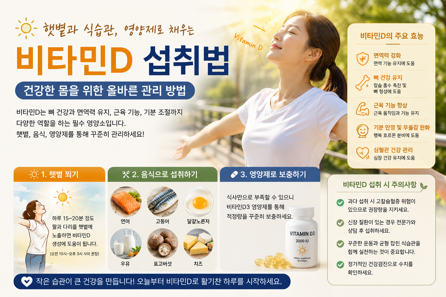 비타민 D 섭취법 요약 이미지