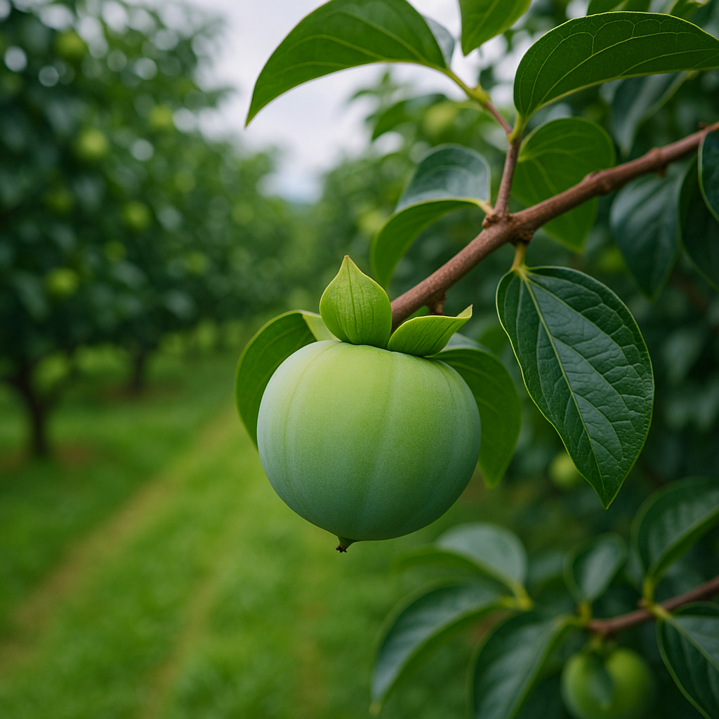 청도의 계절을 알리는 초여름 날의 감의 빛깔 이미지