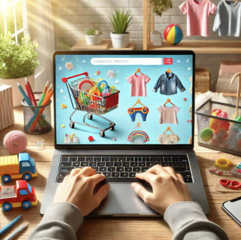 온라인 쇼핑을 즐기는 모습