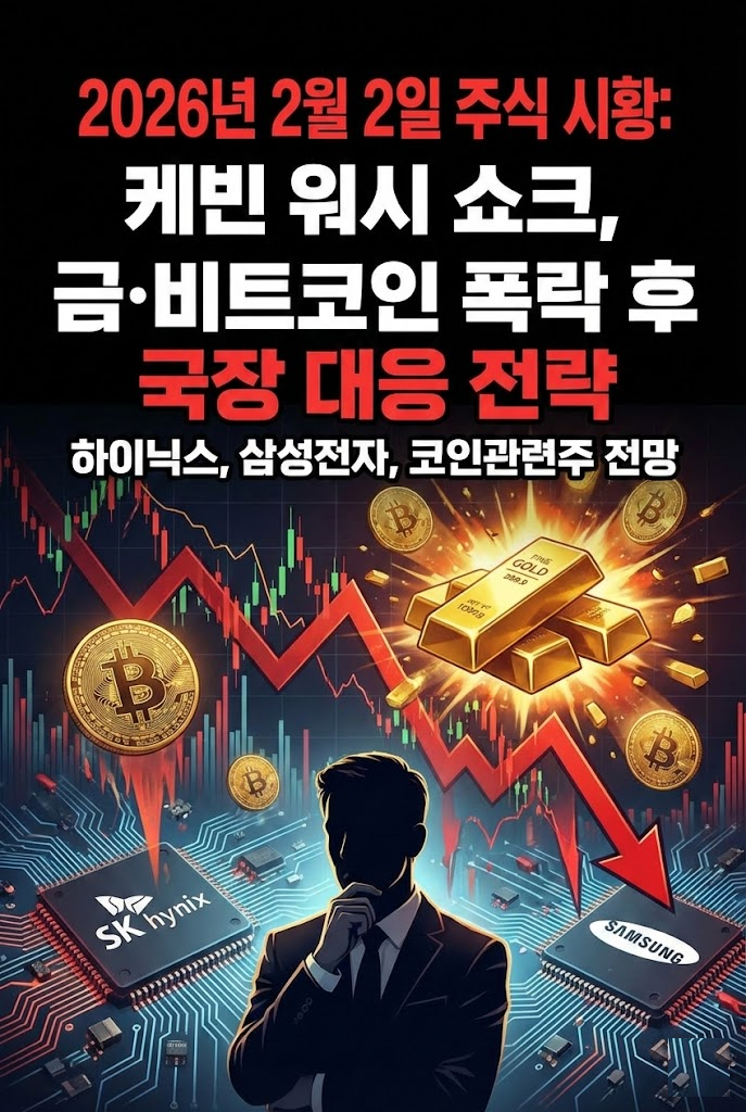 2026년 2월 2일 주식 시황: 케빈 워시 쇼크, 금·비트코인 폭락 후 국장 대응 전략 (하이닉스, 삼성전자, 코인관련주 전망)