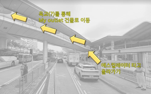 홍콩 오스틴 역에서 My outlet 건물로 이동하는 방법