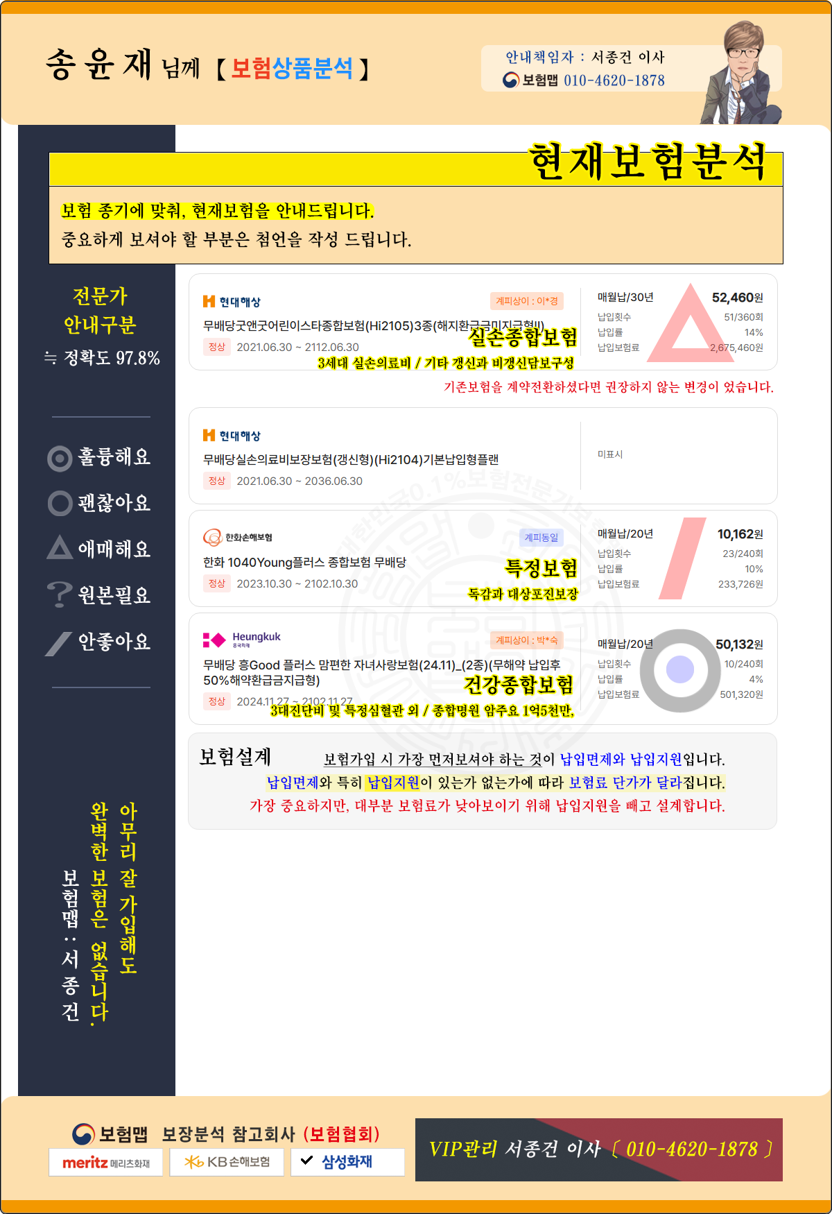 송윤재님 보험분석