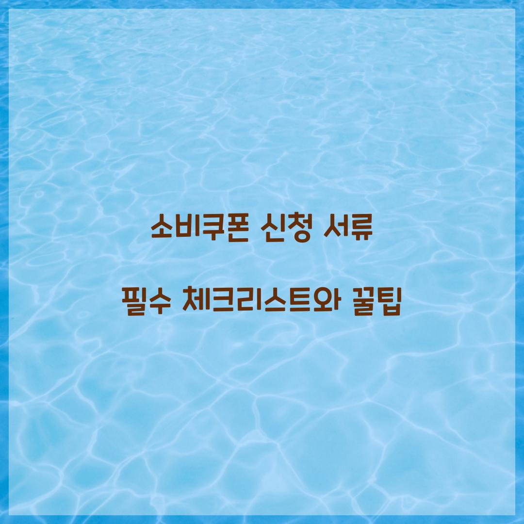 소비쿠폰 신청 서류